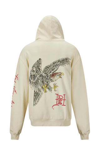 Mens Golden-Eagle Graphic Zip Hoodie - White