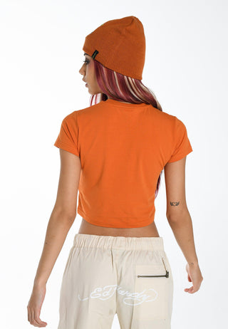 Womens La-Cobra Graphic Baby Crop T-Shirt - Orange
