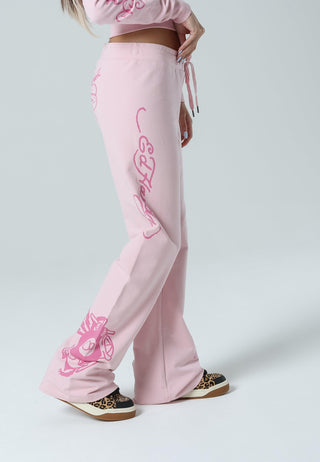 Womens Live-Fast-Slow Flared Trousers -  Pink