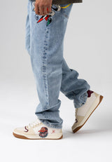 Mens-Court-Ed Low - Bulldog - Areia/Branco/Vermelho