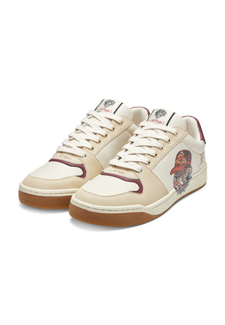 Mens-Court-Ed Low - Bulldog - Sand/Off White/Red