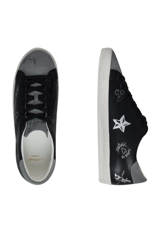 Mens-Scuff-Ed Doodle Low - Schwarz/Silber