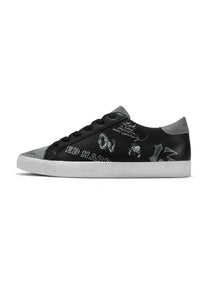 Mens-Scuff-Ed Doodle Low - Schwarz/Silber