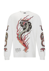 Mens Venom-Slither Long T-Shirt - White